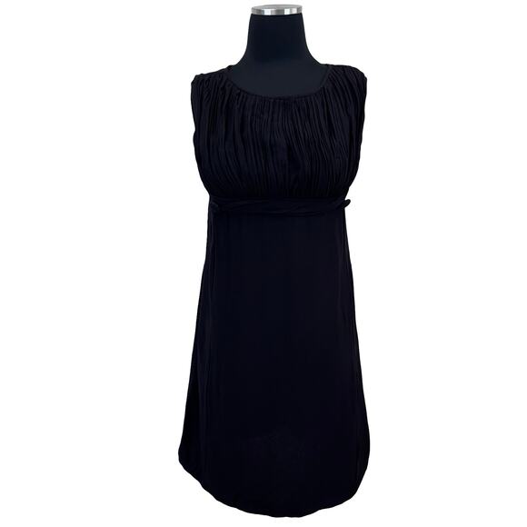 1960s Empire Waist Little Black Dress – Vintage Sleeveless LBD, Fully Lined - Picture 9 of 15